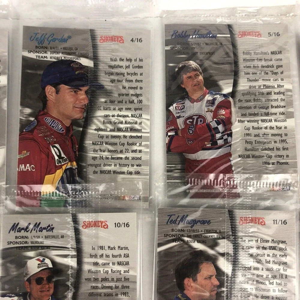 Nascar Race Cards Shoney's Special Fleer Ultra‎ 1997 Factory Sealed Ephemera Vtg